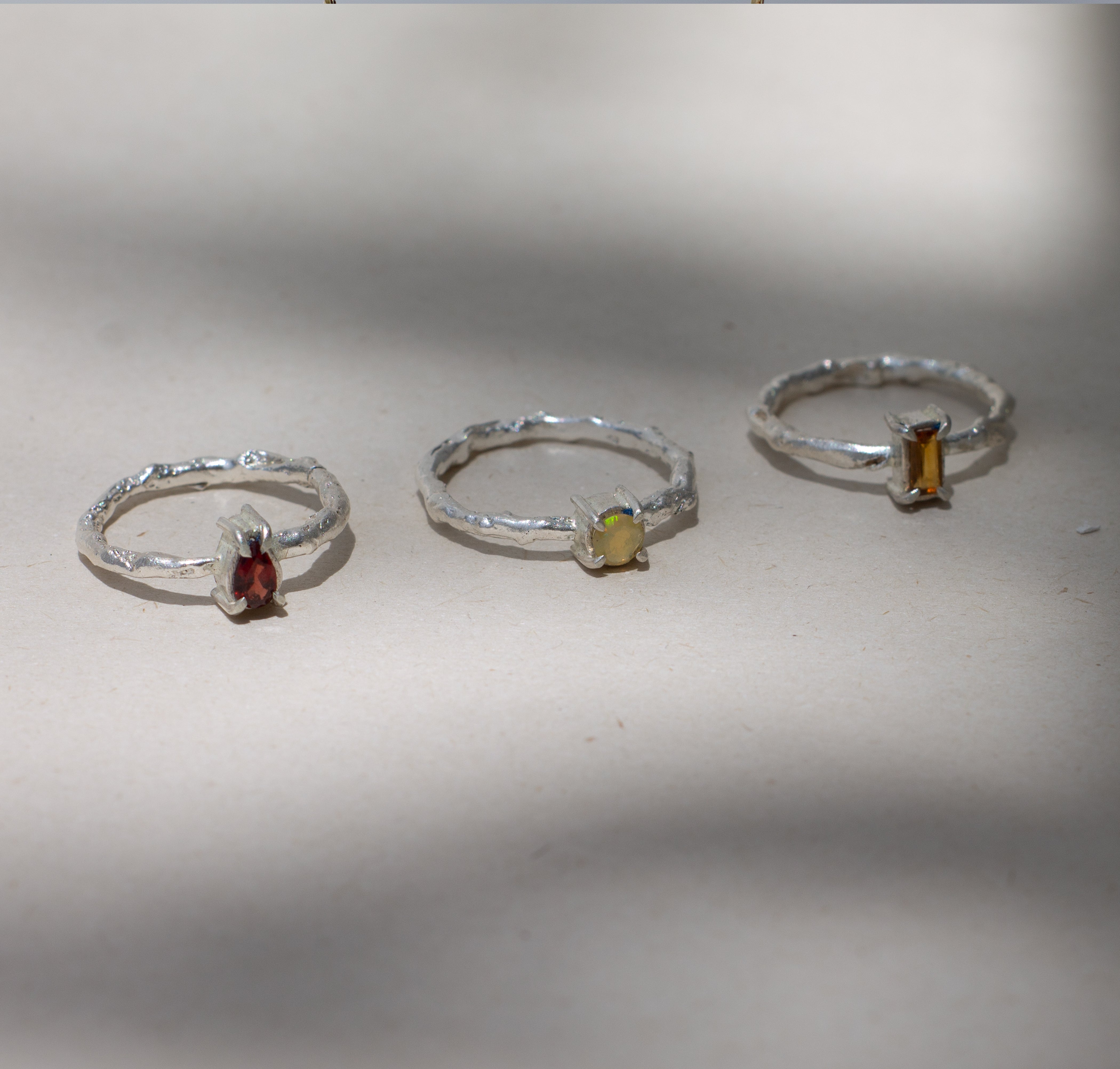 Anillo piedra natural (Plata ley950)