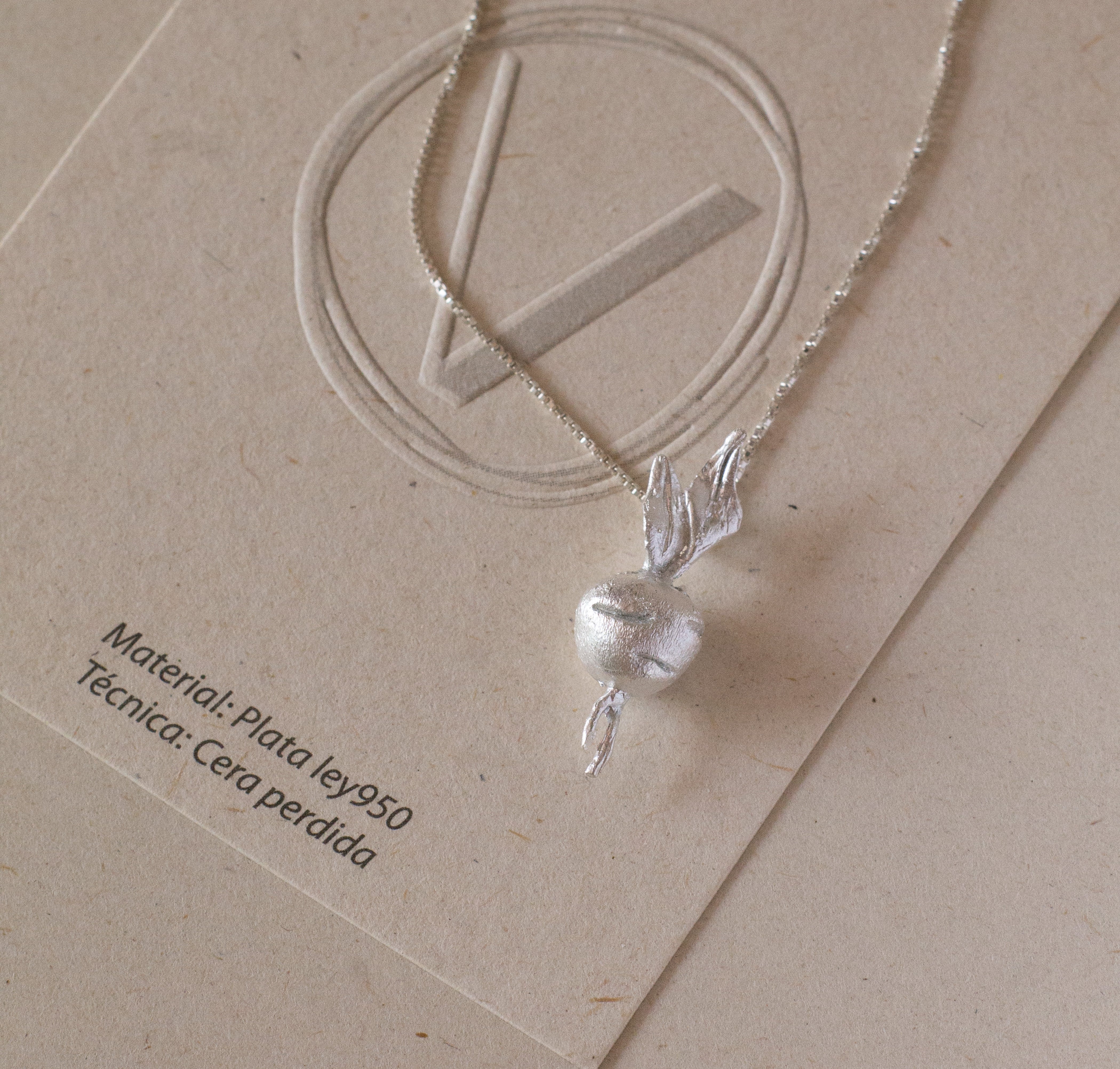 Collar Mini rábano (Plata ley950)